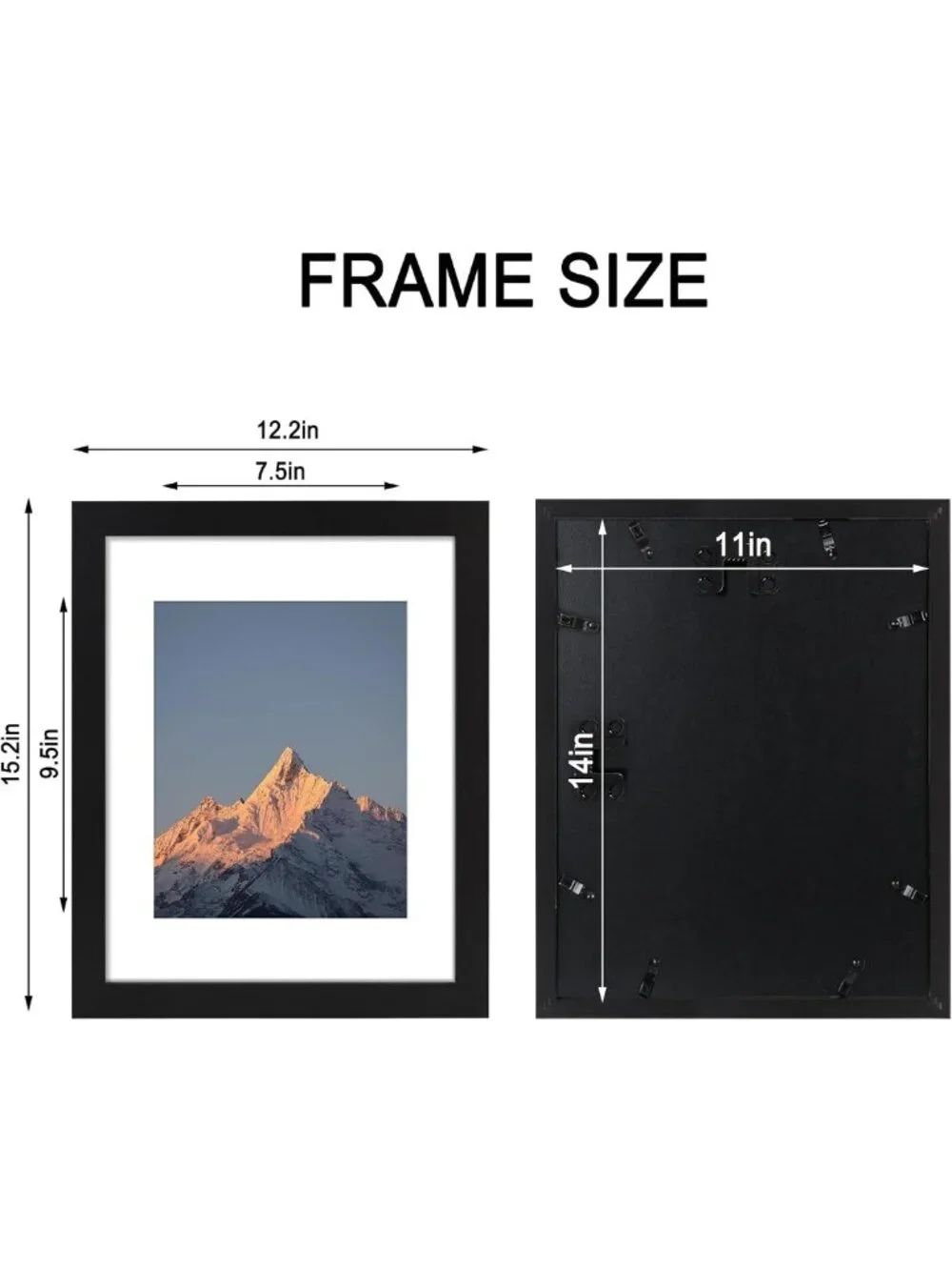 Set of 4 11x14 Picture Frames with Real Glass for Wall Mounting - Home Decor